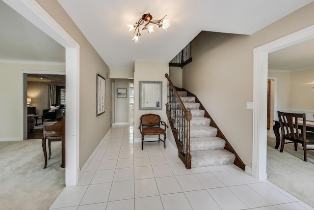 4116 N Terramere Ave, Arlington Heights, IL 60004 - stairs with a chandelier and carpet