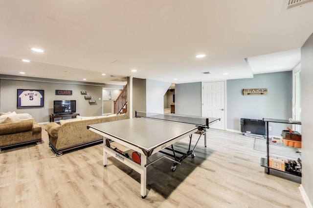 4116 N Terramere Ave, Arlington Heights, IL 60004 - recreation room with light wood finished floors and recessed lighting