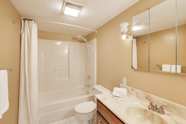 4116 N Terramere Ave, Arlington Heights, IL 60004 - full bathroom with shower / bath combo, vanity, and tile patterned flooring