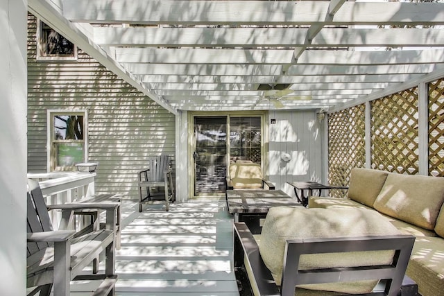 4116 N Terramere Ave, Arlington Heights, IL 60004 - wooden deck featuring outdoor lounge area and a pergola
