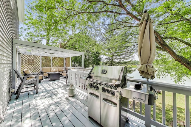 4116 N Terramere Ave, Arlington Heights, IL 60004 - deck with outdoor lounge area and a pergola