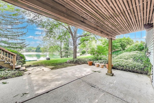 4116 N Terramere Ave, Arlington Heights, IL 60004 - view of patio featuring a water view and stairway