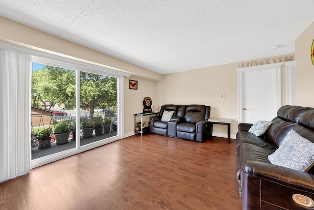 5848 W 76th Pl N Unit 203, Burbank, IL 60459 - living area featuring wood finished floors and a textured ceiling