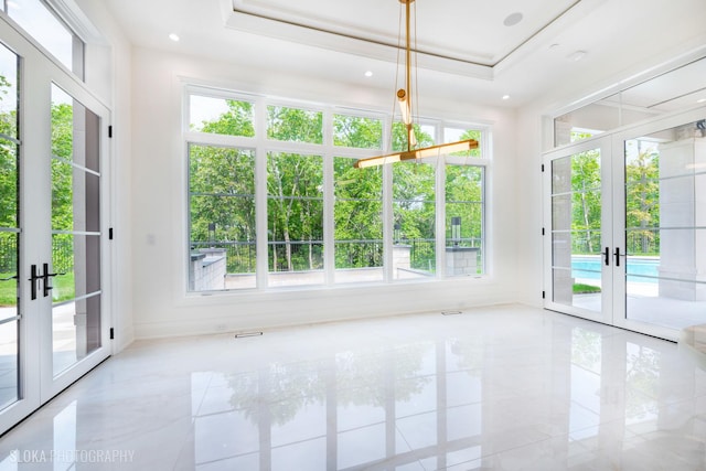 219 Lincoln Dr, Glencoe, IL 60022 - spare room featuring french doors and recessed lighting