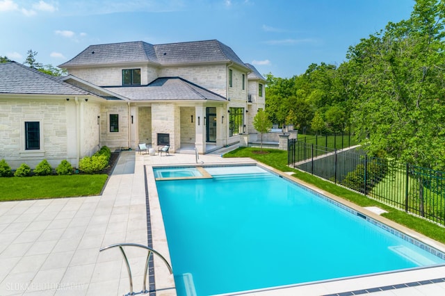219 Lincoln Dr, Glencoe, IL 60022 - view of pool with a patio area, a fenced backyard, and a pool with connected hot tub