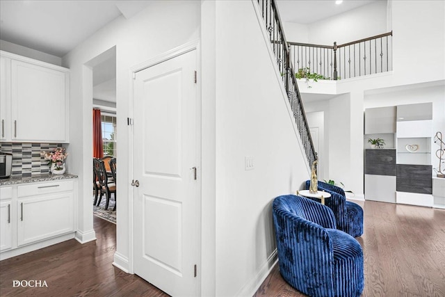 4327 Conifer Rd, Naperville, IL 60564 - stairway featuring wood finished floors and baseboards