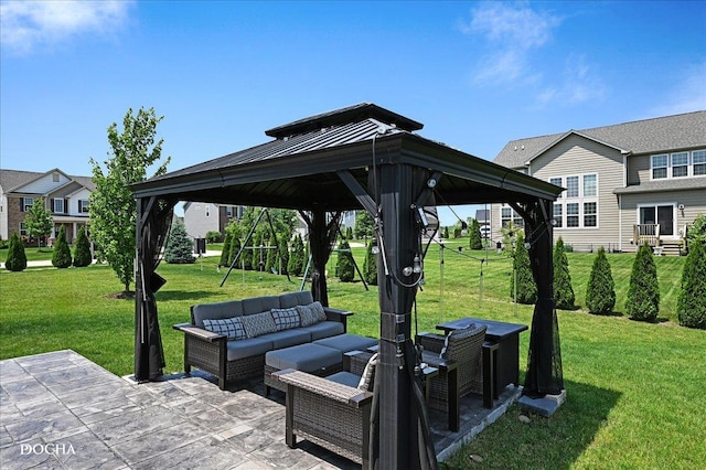 4327 Conifer Rd, Naperville, IL 60564 - view of patio / terrace with a gazebo and an outdoor hangout area