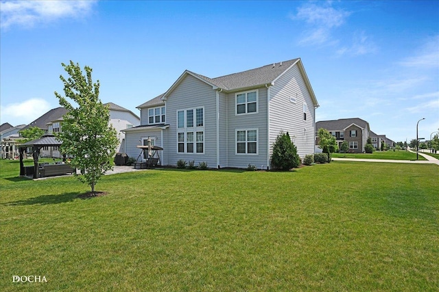 4327 Conifer Rd, Naperville, IL 60564 - rear view of house featuring a gazebo and a lawn
