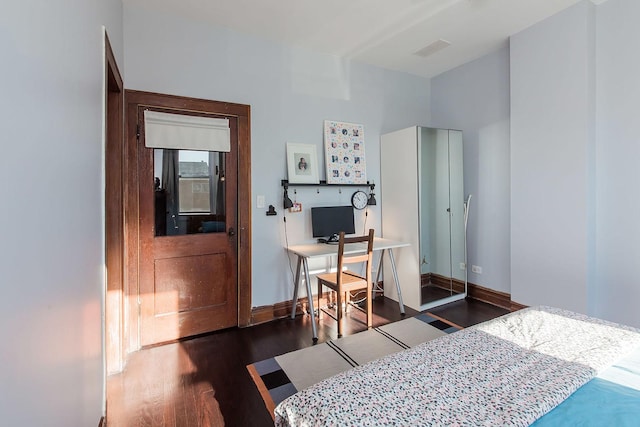 2340 W 19th St, Chicago, IL 60608 - bedroom with wood finished floors and a desk