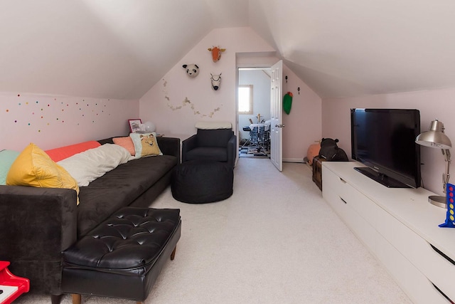 2340 W 19th St, Chicago, IL 60608 - living area with vaulted ceiling and carpet floors