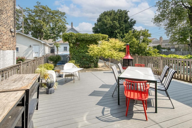 2340 W 19th St, Chicago, IL 60608 - wooden deck with outdoor dining area
