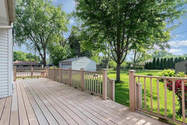 609 Oakwood Dr, Grayslake, IL 60030 - deck featuring an outdoor structure and a garage