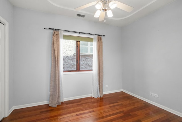 1031 N Mozart St Unit 2, Chicago, IL 60622 - spare room with ceiling fan and wood finished floors