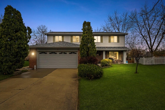 3 Lorraine Ave, Woodridge, IL 60517 - traditional-style house featuring driveway, brick siding, a porch, an attached garage, and a shingled roof