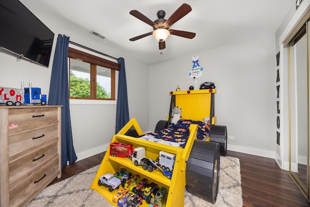 16430 S 89th Ave, Orland Park, IL 60462 - bedroom featuring dark wood-style floors and a ceiling fan