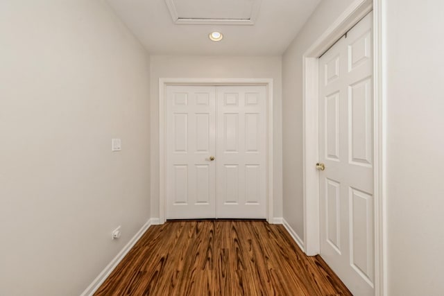 835 W 37th St Unit A, Chicago, IL 60609 - hallway featuring dark wood-style floors and recessed lighting