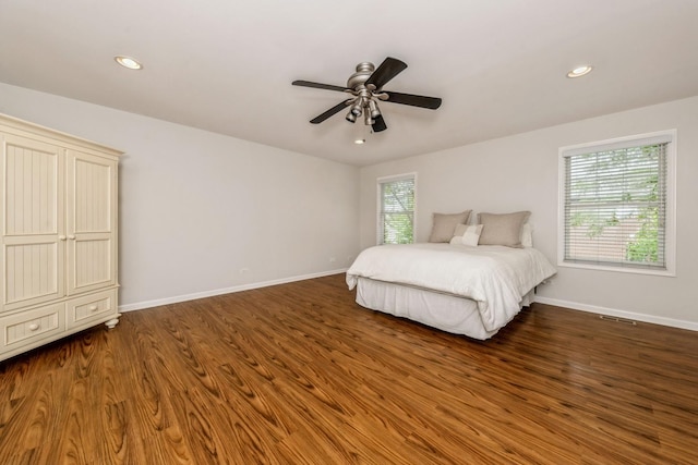 835 W 37th St Unit A, Chicago, IL 60609 - bedroom with wood finished floors, recessed lighting, and ceiling fan