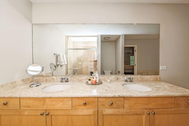 835 W 37th St Unit A, Chicago, IL 60609 - full bathroom featuring double vanity and a shower stall