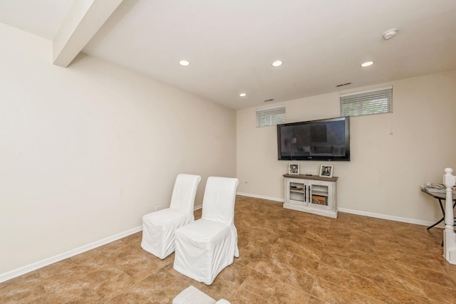 835 W 37th St Unit A, Chicago, IL 60609 - unfurnished room with recessed lighting and beamed ceiling