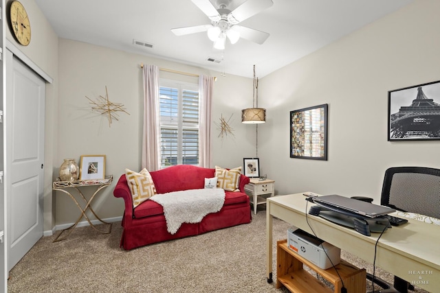 1106 Crestview Ln, Pingree Grove, IL 60140 - office space with carpet flooring and ceiling fan