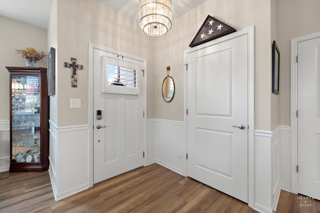 1106 Crestview Ln, Pingree Grove, IL 60140 - entryway with wood finished floors, healthy amount of natural light, and a chandelier