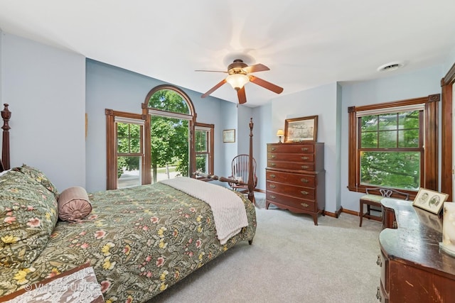 571 N Main St, Glen Ellyn, IL 60137 - bedroom with light colored carpet and ceiling fan