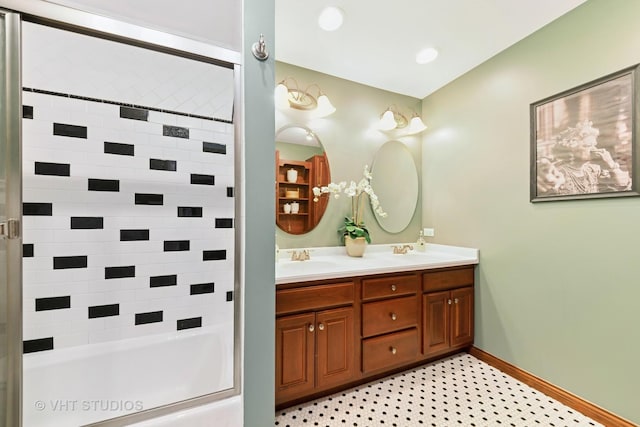 571 N Main St, Glen Ellyn, IL 60137 - bathroom with double vanity and bathtub / shower combination