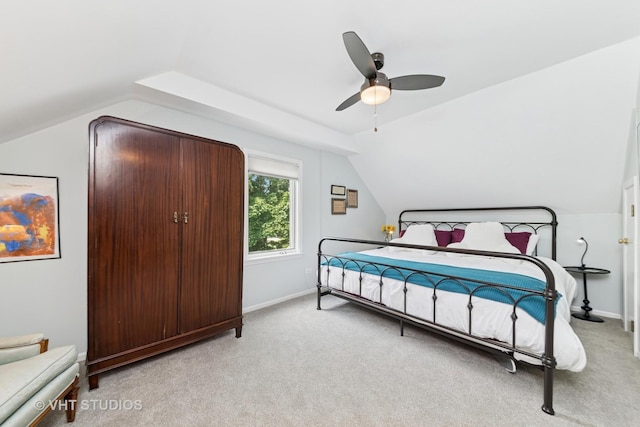 571 N Main St, Glen Ellyn, IL 60137 - bedroom featuring vaulted ceiling, carpet, and a ceiling fan