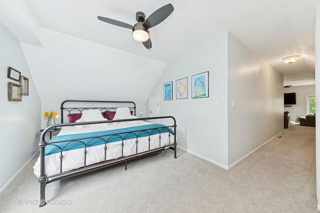 571 N Main St, Glen Ellyn, IL 60137 - carpeted bedroom featuring lofted ceiling and a ceiling fan