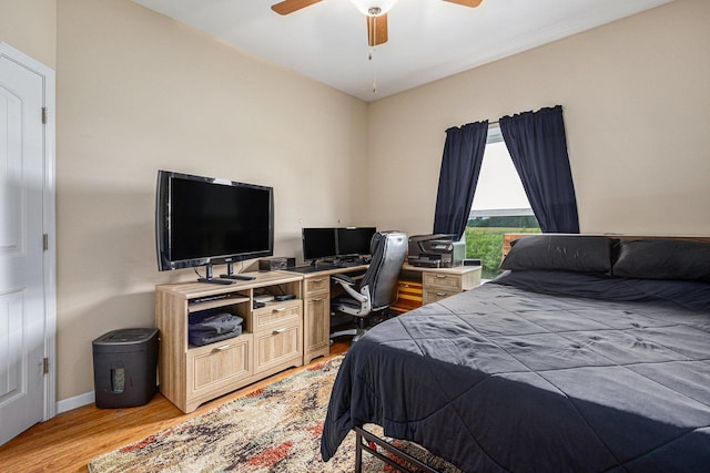 3872 Stadium St, Portage, IN 46368 - bedroom featuring light wood-style flooring and a ceiling fan