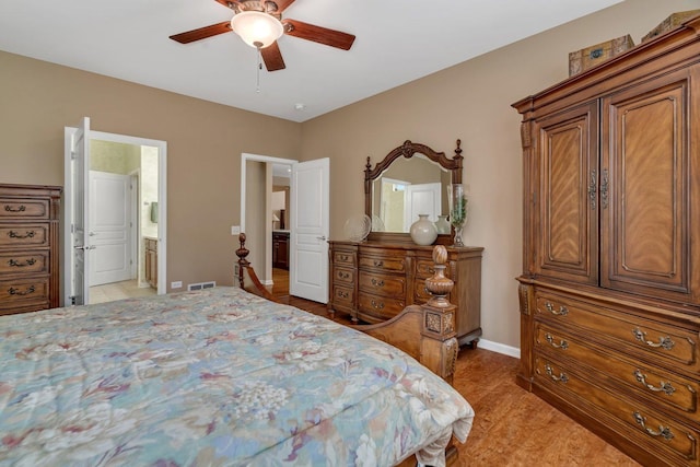 739 Pleasant Dr, Shorewood, IL 60404 - bedroom with a ceiling fan and connected bathroom