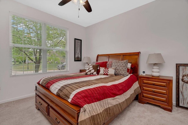 739 Pleasant Dr, Shorewood, IL 60404 - bedroom featuring light carpet, multiple windows, and a ceiling fan