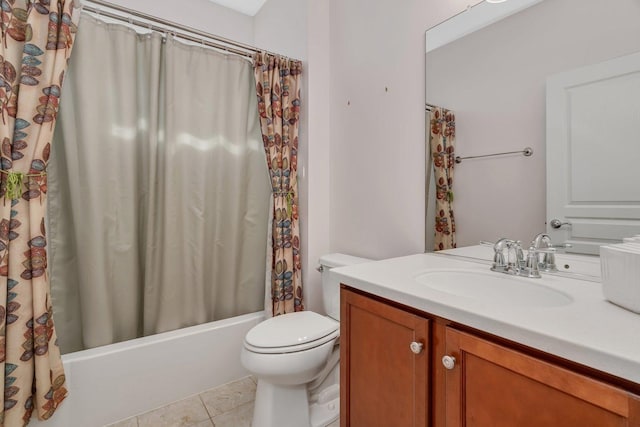 739 Pleasant Dr, Shorewood, IL 60404 - full bathroom with vanity, shower / bath combination with curtain, and tile patterned floors
