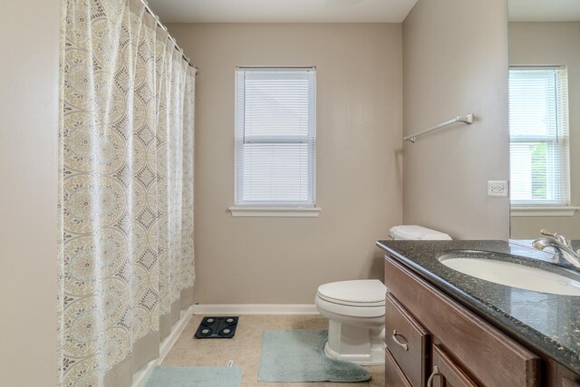 105 Black Hill Dr, Streamwood, IL 60107 - full bathroom with vanity, tile patterned floors, and a shower with curtain