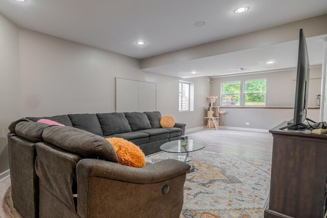 105 Black Hill Dr, Streamwood, IL 60107 - living area with wood finished floors and recessed lighting