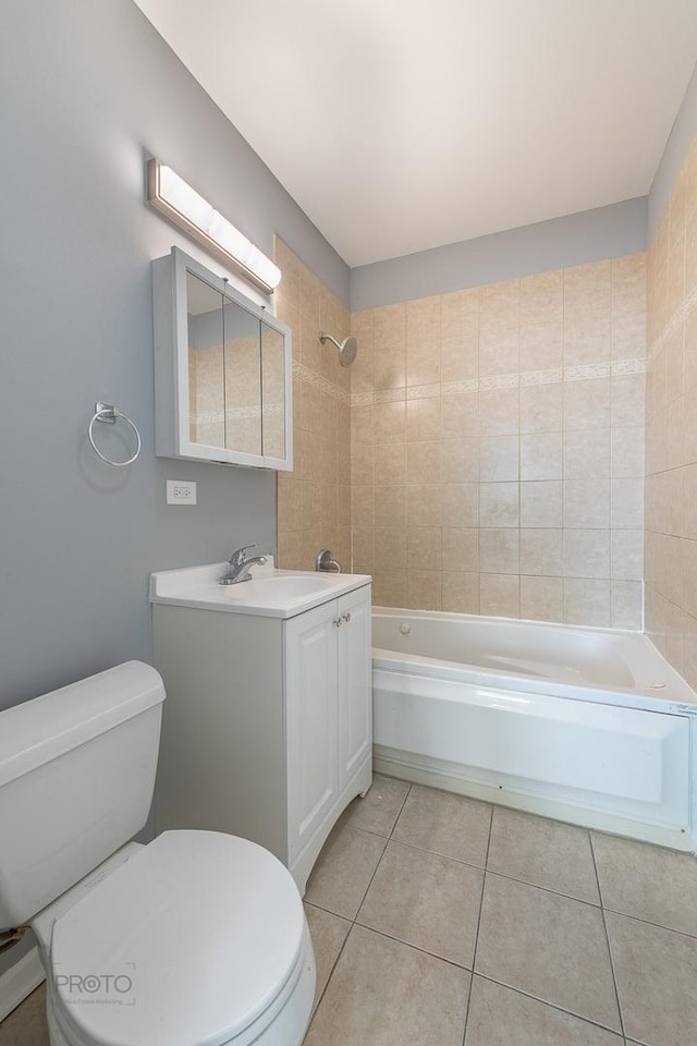 4752 N Albany Ave Unit 3, Chicago, IL 60625 - full bathroom with tile patterned flooring, vanity, and washtub / shower combination