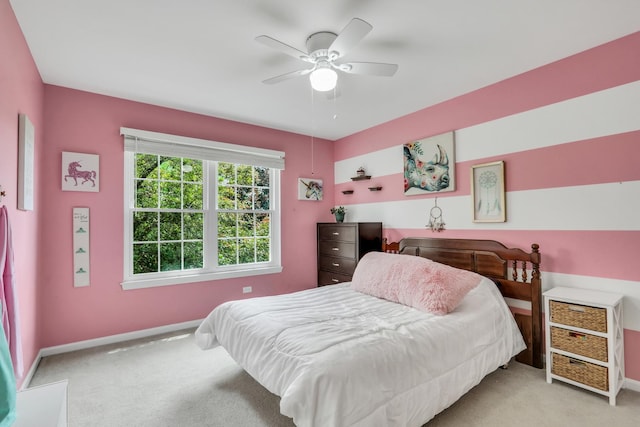 1312 Dorchester Dr, Mundelein, IL 60060 - carpeted bedroom with baseboards and a ceiling fan