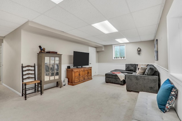 1312 Dorchester Dr, Mundelein, IL 60060 - living area with a paneled ceiling and carpet floors