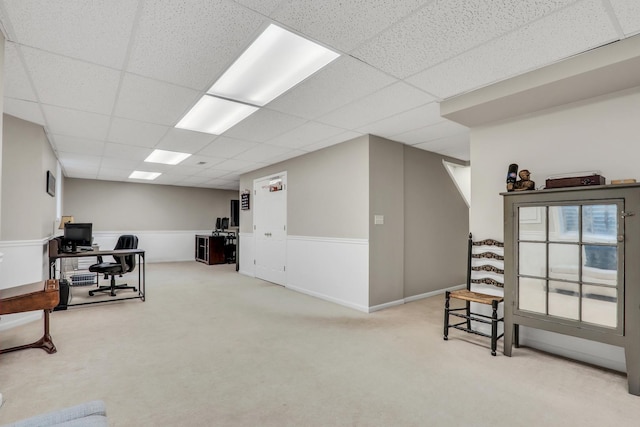 1312 Dorchester Dr, Mundelein, IL 60060 - home office with carpet flooring and a drop ceiling