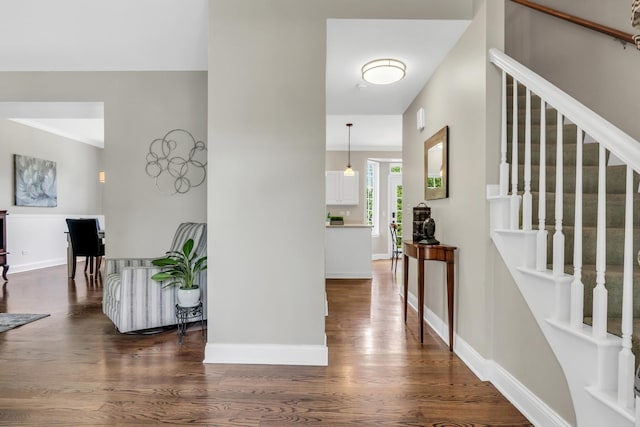 1312 Dorchester Dr, Mundelein, IL 60060 - entrance foyer featuring dark wood-style flooring and stairs