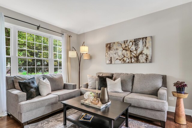 1312 Dorchester Dr, Mundelein, IL 60060 - living area featuring wood finished floors and baseboards