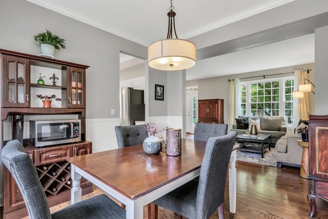 1312 Dorchester Dr, Mundelein, IL 60060 - dining room with wood finished floors and crown molding