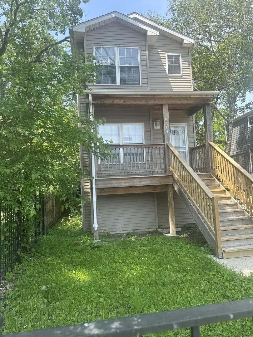 5812 S Marshfield Ave, Chicago, IL 60636 - view of front of property featuring stairway and covered porch