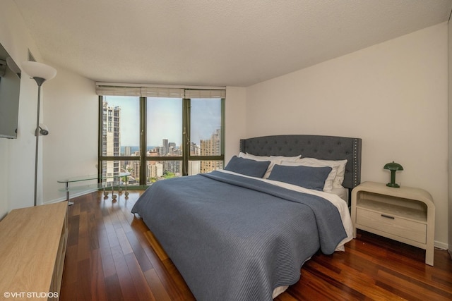 111 W Maple St Unit 2803, Chicago, IL 60610 - bedroom with a view of city, floor to ceiling windows, and wood-type flooring