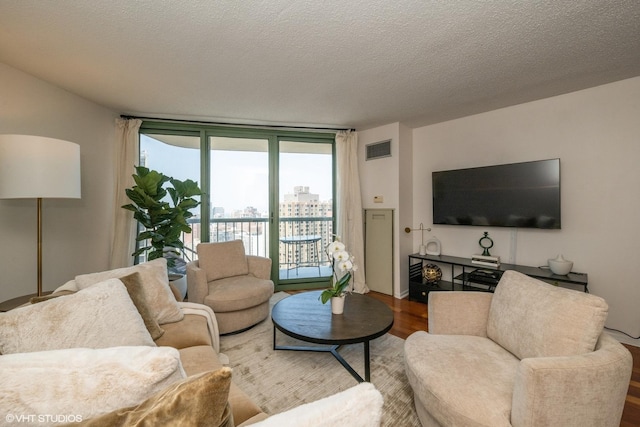 111 W Maple St Unit 2803, Chicago, IL 60610 - living area with wood finished floors and a textured ceiling