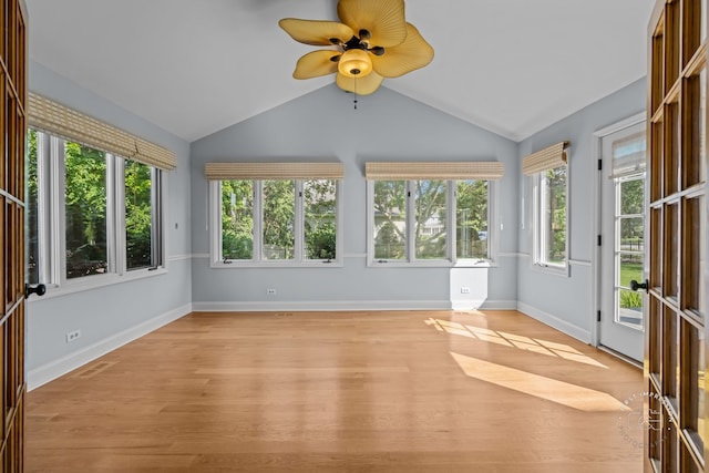 342 Dilorenzo Dr, Naperville, IL 60565 - unfurnished sunroom with vaulted ceiling and wood finished floors