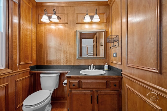 342 Dilorenzo Dr, Naperville, IL 60565 - bathroom featuring vanity and wood walls