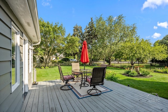 342 Dilorenzo Dr, Naperville, IL 60565 - wooden terrace featuring a fenced backyard and outdoor dining area