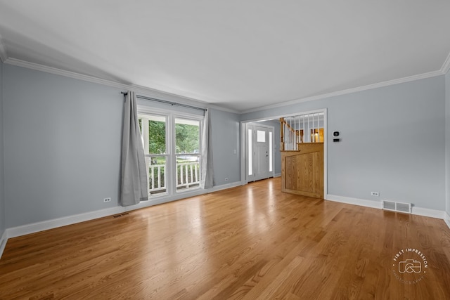 342 Dilorenzo Dr, Naperville, IL 60565 - unfurnished living room with ornamental molding and wood finished floors