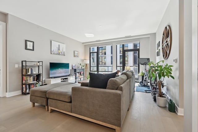 1701 W Webster Ave Unit 512, Chicago, IL 60614 - living room with light wood-type flooring and baseboards